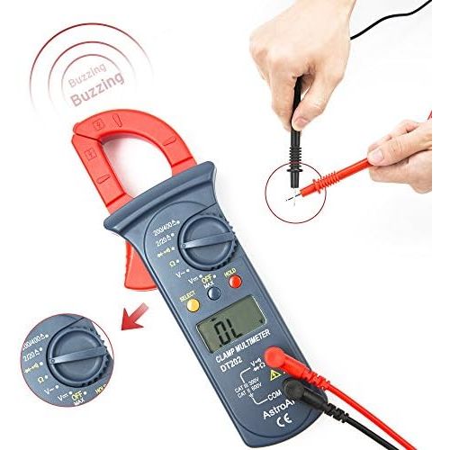  [아마존 핫딜]  [아마존핫딜]AstroAI Clamp Meter Digitaler Stromzange Multimeter mit 2000 Counts, Auto Range, Spannungspruefer, Wechselstrom, Widerstand, Kontinuitat; Testet Dioden, Rot/Schwarz