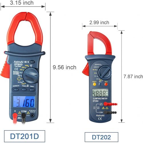  [아마존 핫딜]  [아마존핫딜]AstroAI Clamp Meter Digitaler Stromzange Multimeter mit 2000 Counts, Auto Range, Spannungspruefer, Wechselstrom, Widerstand, Kontinuitat; Testet Dioden, Rot/Schwarz