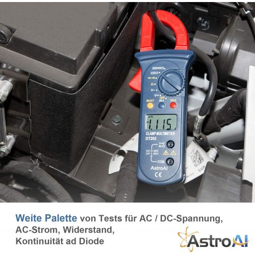  [아마존 핫딜]  [아마존핫딜]AstroAI Clamp Meter Digitaler Stromzange Multimeter mit 2000 Counts, Auto Range, Spannungspruefer, Wechselstrom, Widerstand, Kontinuitat; Testet Dioden, Rot/Schwarz