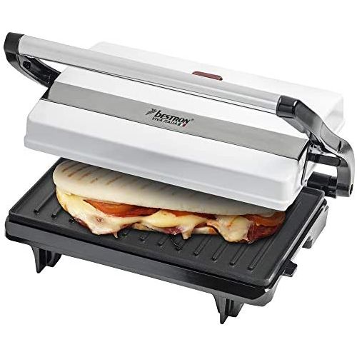  Besuchen Sie den Bestron-Store Bestron Antihaftbeschichteter Sandwich-/Panini-Kontaktgrill, Viva Italia, 700 W, Weiss