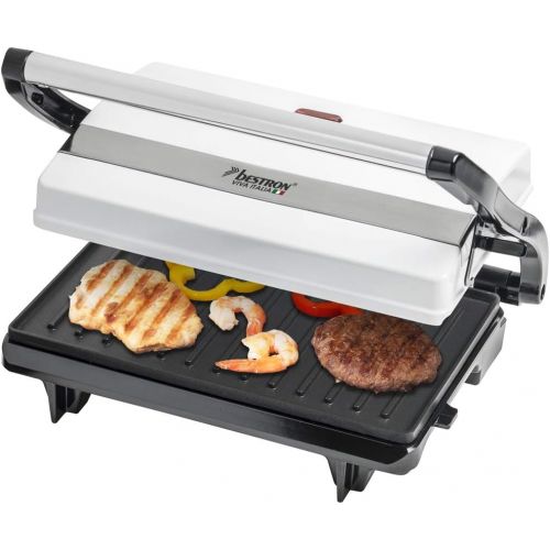  Besuchen Sie den Bestron-Store Bestron Antihaftbeschichteter Sandwich-/Panini-Kontaktgrill, Viva Italia, 700 W, Weiss