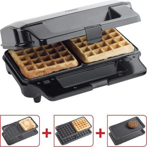  Besuchen Sie den Bestron-Store Bestron Antihaftbeschichteter 3-in-1 Sandwich-Kontaktgrill, 900 W, Schwarz