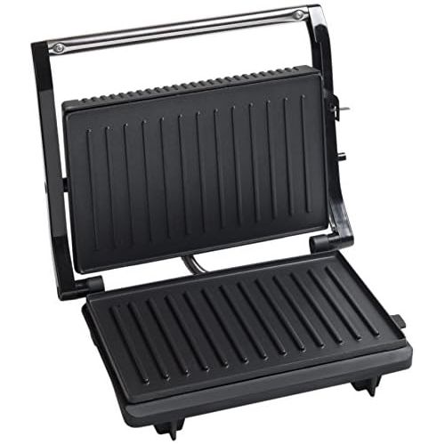  Bestron Ausklappbarer Sandwich-/Panini-Kontaktgrill mit Antihaftbeschichtung, 750 W, Schwarz