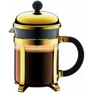 Besuchen Sie den Bodum-Store Bodum Chambord Kaffeebereiter 4 Tassen mit Metallrahmen, Chrom, Gold, 10.5 x 16.6 x 19 cm