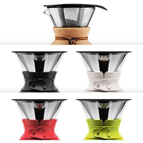  Besuchen Sie den Bodum-Store Bodum 11571-109 Pour Over Kaffeebereiter mit Permanentfilter 1 L, Mehrlagig, transparent, 14 x 16,3 x 20,2 cm