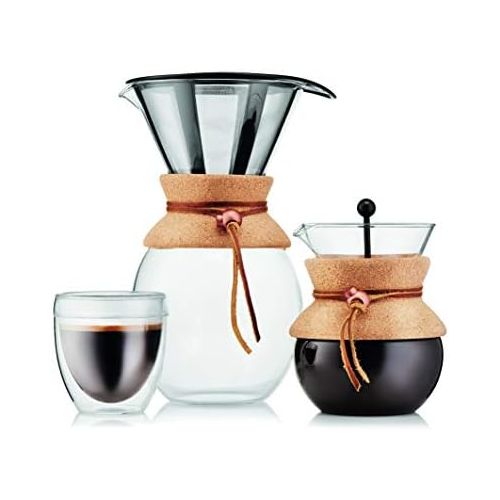  Besuchen Sie den Bodum-Store Bodum 11571-109 Pour Over Kaffeebereiter mit Permanentfilter 1 L, Mehrlagig, transparent, 14 x 16,3 x 20,2 cm