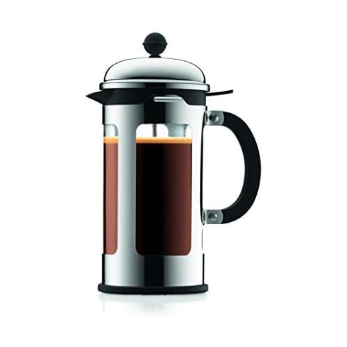  Besuchen Sie den Bodum-Store Bodum CHAMBORD Kaffeebereiter (French Press System, Auslaufschutz, Edelstahlrahmen, 0,5 liters) glanzend