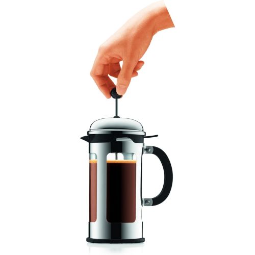 Besuchen Sie den Bodum-Store Bodum CHAMBORD Kaffeebereiter (French Press System, Auslaufschutz, Edelstahlrahmen, 0,5 liters) glanzend