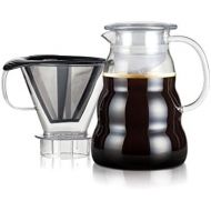 Besuchen Sie den Bodum-Store Bodum Melior Edelstahl Feinmaschige Dauerfilterkaffeemaschine 8 Tassen mit Tritan-Filterhalter, Glas, Transparent, 15 cm