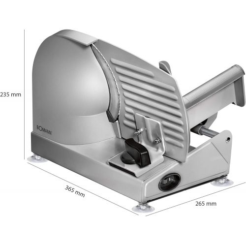  Besuchen Sie den Bomann-Store Bomann MA 451 CB, Vollmetall-Allesschneider, Grosses rostfreies Edelstahlmesser (Ø 190 mm), 150 Watt, Universalwellenschliff, Alu-Druckguss Motorgehause, Stufenlos einstellbare Schn