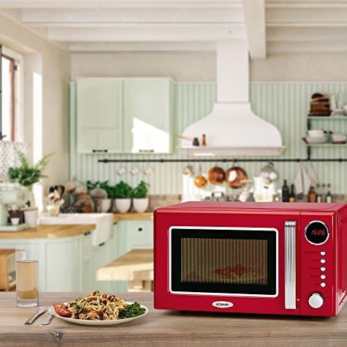  Besuchen Sie den Bomann-Store Bomann MWG 2270 CB 2in1 Mikrowelle Retro-Design, 700 W Mikrowellenleistung, 1000 W Grillleistung, 20 L Garraum, Timerfunktion, Kindersicherung