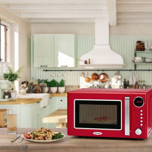  Besuchen Sie den Bomann-Store Bomann MWG 2270 CB 2in1 Mikrowelle Retro-Design, 700 W Mikrowellenleistung, 1000 W Grillleistung, 20 L Garraum, Timerfunktion, Kindersicherung