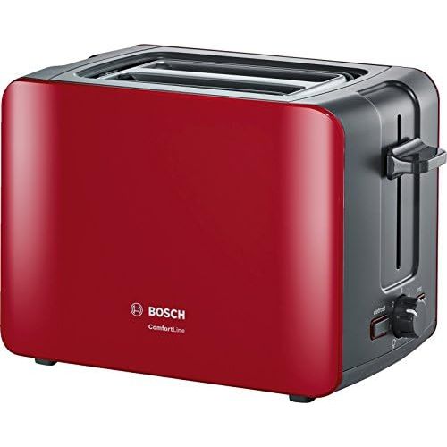  Besuchen Sie den Bosch Hausgerate-Store Bosch TAT6A114 ComfortLine Kompakt-Toaster, Auftaufunktion, automatische Brotzentrierung, Abschaltautomatik, 1090 W, rot