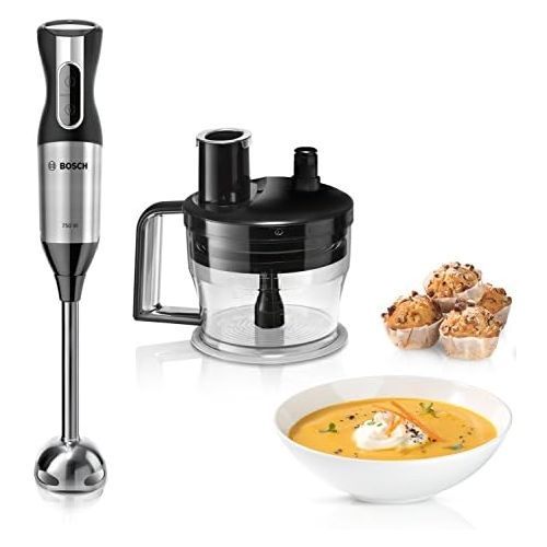  Bosch Hausgerate Bosch MSM6S90B ErgoMixx Stabmixer-Set (Edelstahl-Mixfuss, Multizerkleinerer, Schneebesen, 12 Geschwindigkeitsstufen, 750 Watt) schwarz