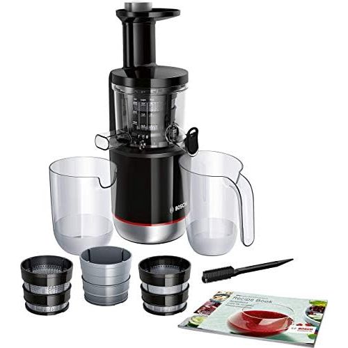  Bosch Hausgerate Bosch MESM731M Entsafter (SlowJuicer, schonendes Entsaften, sehr leise, leichte Reinigung, fuer hartes Obst und Gemuese, 150 Watt) schwarz