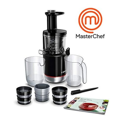  Bosch Hausgerate Bosch MESM731M Entsafter (SlowJuicer, schonendes Entsaften, sehr leise, leichte Reinigung, fuer hartes Obst und Gemuese, 150 Watt) schwarz