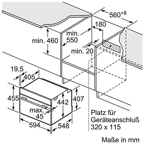  Bosch Hausgerate Bosch CMG633BB1 Serie 8 Einbau-Kompaktbackofen mit Mikrowellenfunktion / 45 L / Schwarz / ColorGlass / AutoPilot 14 / TFT-Display