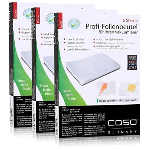  Besuchen Sie den Caso-Store Caso Profi- Folienbeutel 16x23cm / 50 Beutel fuer Vakuumierer Caso (3er Pack)