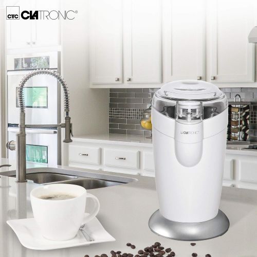  Besuchen Sie den Clatronic-Store Clatronic KSW 3306 S // Elektrische Kaffeemuehle mit Schlagwerk // Edelstahl // 40 g Fassungsvermoegen // Impuls-Betrieb // Weiss