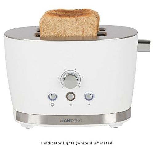  Besuchen Sie den Clatronic-Store Clatronic TA 3690 2-Scheiben-Toaster mit Broetchenaufsatz, Kruemelschublade, Auftaufunktion, Aufwarmfunktion, Schnellstoppfunktion, Weiss