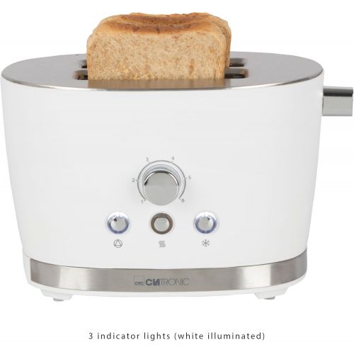  Besuchen Sie den Clatronic-Store Clatronic TA 3690 2-Scheiben-Toaster mit Broetchenaufsatz, Kruemelschublade, Auftaufunktion, Aufwarmfunktion, Schnellstoppfunktion, Weiss