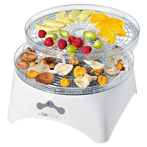  Clatronic DR 3525 Doerrautomat (300 Watt, trocknet Obst, Gemuese, Krauter, Fleisch und mehr, 5 stapelbare Ebenen, 2 Temperaturstufen) weiss