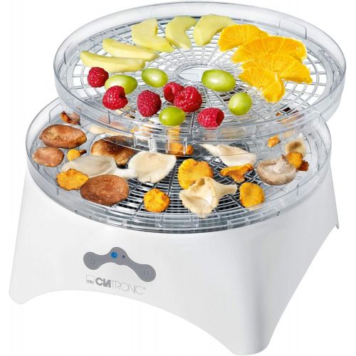  Clatronic DR 3525 Doerrautomat (300 Watt, trocknet Obst, Gemuese, Krauter, Fleisch und mehr, 5 stapelbare Ebenen, 2 Temperaturstufen) weiss