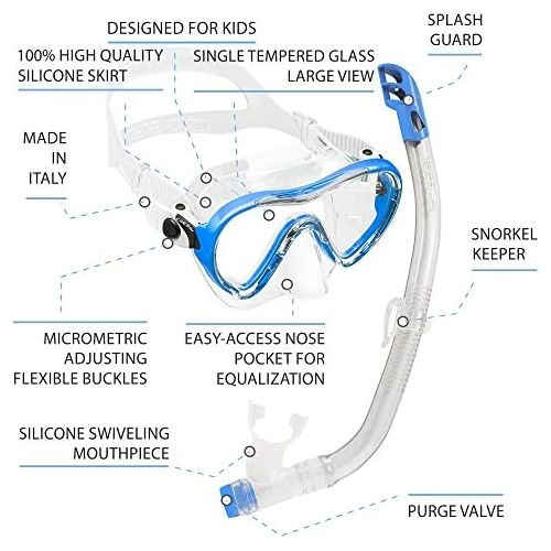 크레시 Besuchen Sie den Cressi-Store Cressi Schnorchelset Kinder Sky Jr & Top