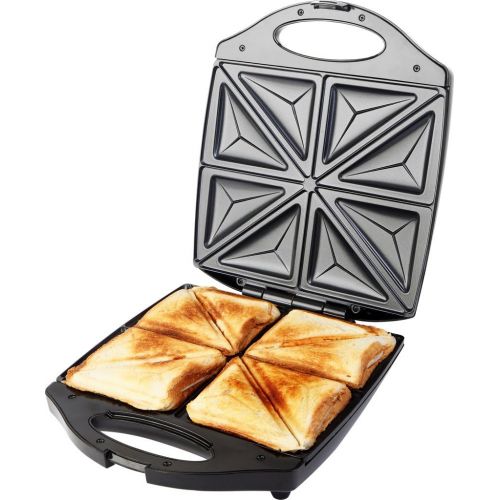  Besuchen Sie den ECG-Store ECG S199 Quattro Sanwichmaker 4er Toaster 8 Dreieckige Sandwiches 1100W Edestahldesign