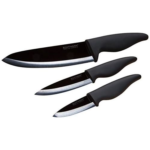  Besuchen Sie den ECHTWERK-Store ECHTWERK EW-KM-0150 Keramikmesser Set 3tlg Black Mirror Messer