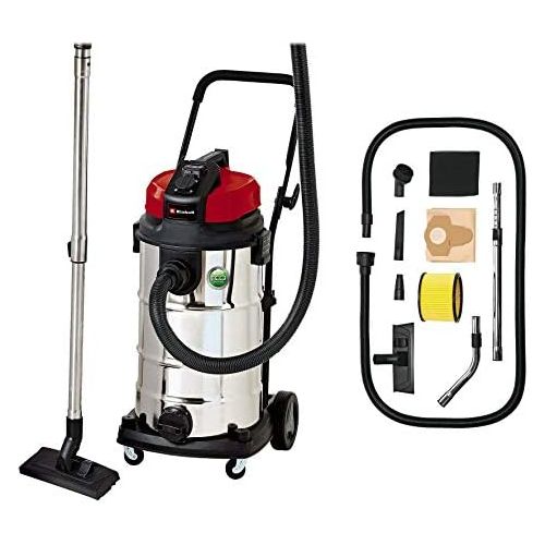  Einhell Nass-Trockensauger TE-VC 2340 SA (1200W ECO Power, 2.250W Automatiksteckdose, 40L Edelstahlbehalter, Teleskop-Saugrohr, umfangreiches Duesenzubehoer)