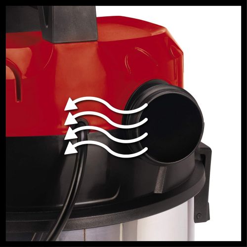  Einhell Nass-Trockensauger TE-VC 2340 SA (1200W ECO Power, 2.250W Automatiksteckdose, 40L Edelstahlbehalter, Teleskop-Saugrohr, umfangreiches Duesenzubehoer)