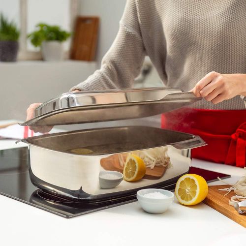  Besuchen Sie den Fissler-Store Fissler magic / Edelstahl-Brater (7 L - Ø 36cm) rechteckiger Schmortopf, Bratentopf mit Deckel