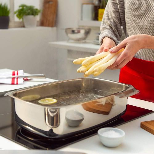  Besuchen Sie den Fissler-Store Fissler magic / Edelstahl-Brater (7 L - Ø 36cm) rechteckiger Schmortopf, Bratentopf mit Deckel