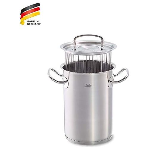  Fissler original profi-collection / Edelstahl-Spargeltopf (Ø 16 cm) hoher Kochtopf, mit Deckel, Dampfgarer inkl. Einsatz, alle Herdarten  auch Induktion