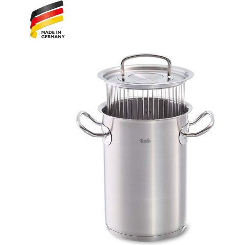  Fissler original profi-collection / Edelstahl-Spargeltopf (Ø 16 cm) hoher Kochtopf, mit Deckel, Dampfgarer inkl. Einsatz, alle Herdarten  auch Induktion