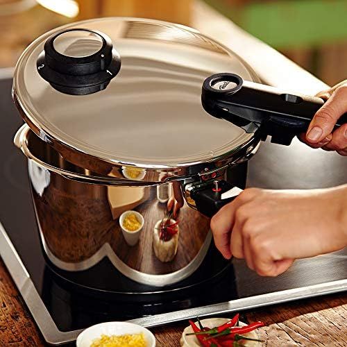  Fissler vitavit premium / Induktions-Schnellkochtopf, (6 L, Ø 22 cm), Edelstahl-Dampfkochtopf, 2 Garstufen, stapelbar, alle Herdarten) - silber