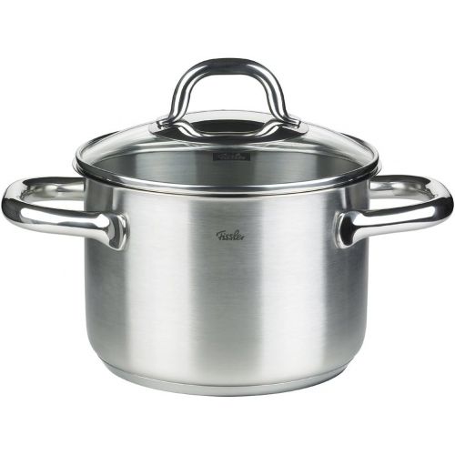  Fissler korfu / Edelstahl-Topfset, 5-teilig, Kochtopf-Set, Toepfe mit Glas-Deckel, Induktion, alle Herdarten (3 Kochtoepfe, 1 Bratentopf, 1 Stielkasserolle-deckellos)