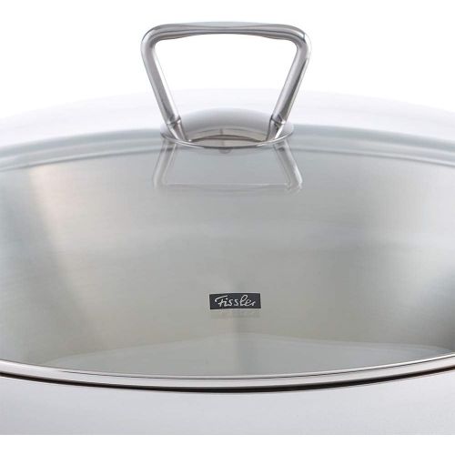  Fissler kunming / Edelstahl-Wok (Ø 36 cm) grosse Wok-Pfanne unbeschichtet,Asiapfanne mit Glas-Deckel, inkl. Gittereinsatz, alle Herdarten - auch Induktion