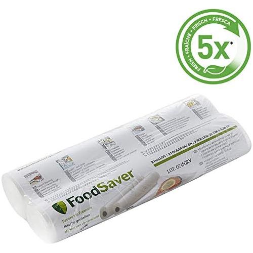  Besuchen Sie den FoodSaver-Store Foodsaver FSR2802-I Vakuum-Rollen 2 Stueck 28x550 cm / Folienrollen fuer Lebensmittel / Vakuumierer / Sous-Vide