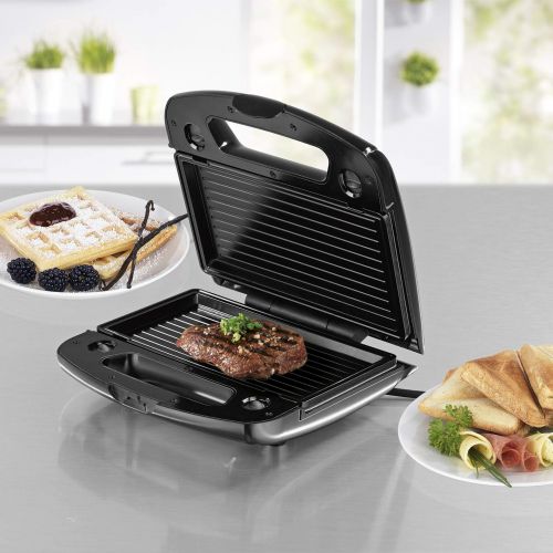  Besuchen Sie den GOURMETmaxx-Store GOURMETmaxx Multifunktionsgerat 3 in 1 (Waffeleisen belgische Waffeln, Sandwich Maker, Kontaktgrill), Herausnehmbare & antihaftbeschichtete Wechselplatten, Kontrollleuchte (850 Wat