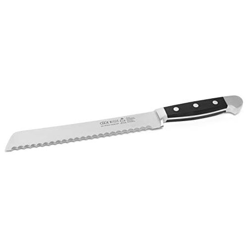  Besuchen Sie den Guede-Store Guede Erwachsene Brotmesser, geschmiedet, Serie Alpha, Doppelkropf, Griff POM schwarz, Linkshanderausfuehrung Kuechenmesser, Mehrfarbig, One Size