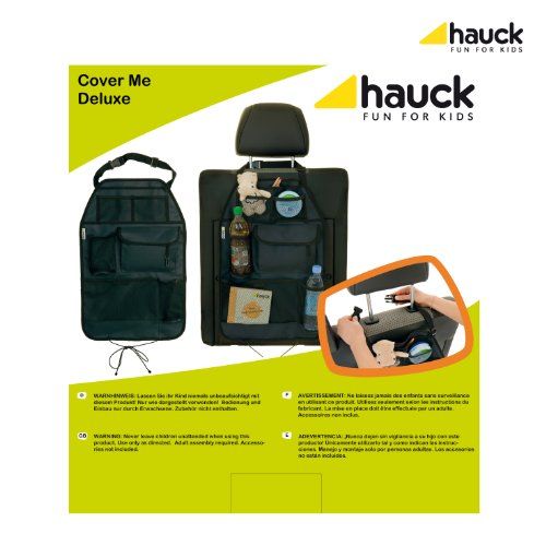  [아마존 핫딜]  [아마존핫딜]Hauck Cover Me Deluxe Rueckenlehnenschutz/Ruecksitzschoner, fuer Autositz, Trittschutz mit Ruecksitz-Organizer und Getrankehalter, grau