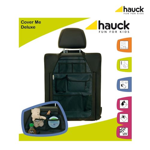  [아마존 핫딜]  [아마존핫딜]Hauck Cover Me Deluxe Rueckenlehnenschutz/Ruecksitzschoner, fuer Autositz, Trittschutz mit Ruecksitz-Organizer und Getrankehalter, grau