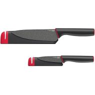 Besuchen Sie den Joseph Joseph-Store Joseph Joseph Slice&Sharpen - 2-er Set, Silikonbeschichtete Messer mit integriertem Messerscharfer - schwarz/rot