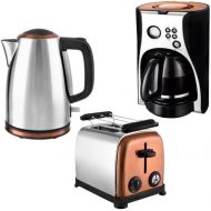 Besuchen Sie den Kalorik-Store Kalorik Fruehstuecksset JK 1050 + TO 1050 + CM 1050 Wasserkocher, Toaster und Kaffeemaschine Edelstahl Copper Kupfer