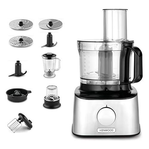  Besuchen Sie den Kenwood-Store Kenwood MultiPro Compact Kuechenmaschine, 800 W, 1,2 Liter, Metall, 2 Geschwindigkeiten, silberfarben