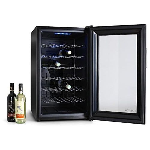  Besuchen Sie den Klarstein-Store Klarstein MKS-2 - Weinkuehlschrank, Getrankekuehlschrank, 28 Flaschen, 6 Regaleinschuebe, 70 Liter, Touchpad, 8-18° C Temperaturbereich, LED, Panorama-Tuer, leise, Nennleistung 65W, sc