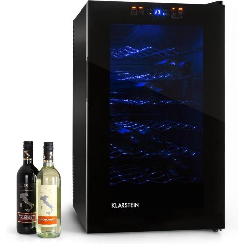  Besuchen Sie den Klarstein-Store Klarstein MKS-2 - Weinkuehlschrank, Getrankekuehlschrank, 28 Flaschen, 6 Regaleinschuebe, 70 Liter, Touchpad, 8-18° C Temperaturbereich, LED, Panorama-Tuer, leise, Nennleistung 65W, sc