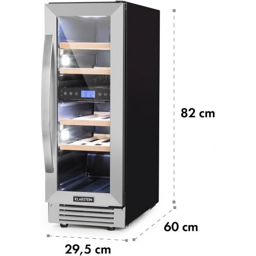  Besuchen Sie den Klarstein-Store Klarstein Vinovilla Duo17 - Weinkuehlschrank, Getrankekuehlschrank, Volumen: 53 Liter, 4 Holzeinschuebe, Touch-Bediensektion, LED-Innenbeleuchtung in 3 Farben wahlbar, zwei Kuehlzonen,